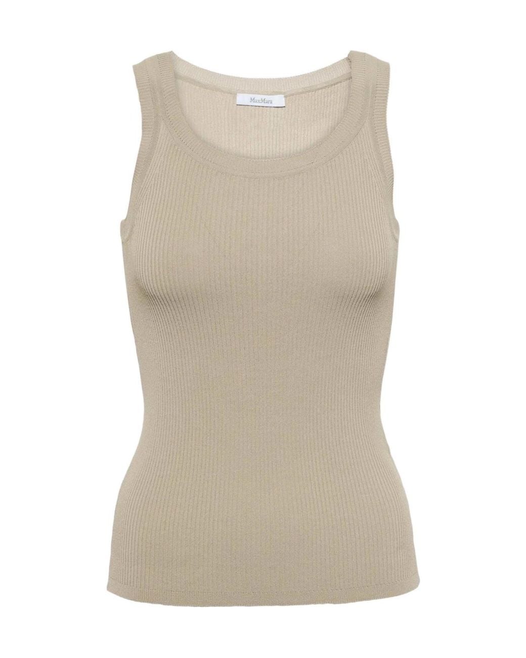 Max Mara Green Fine-Ribbed Tank Top