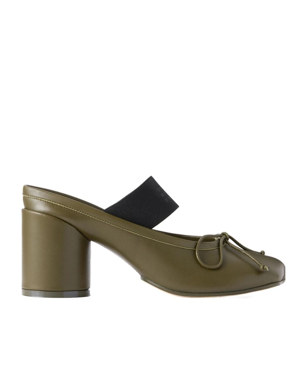 MM6 by Maison Margiela Green Elastic Strap Mules