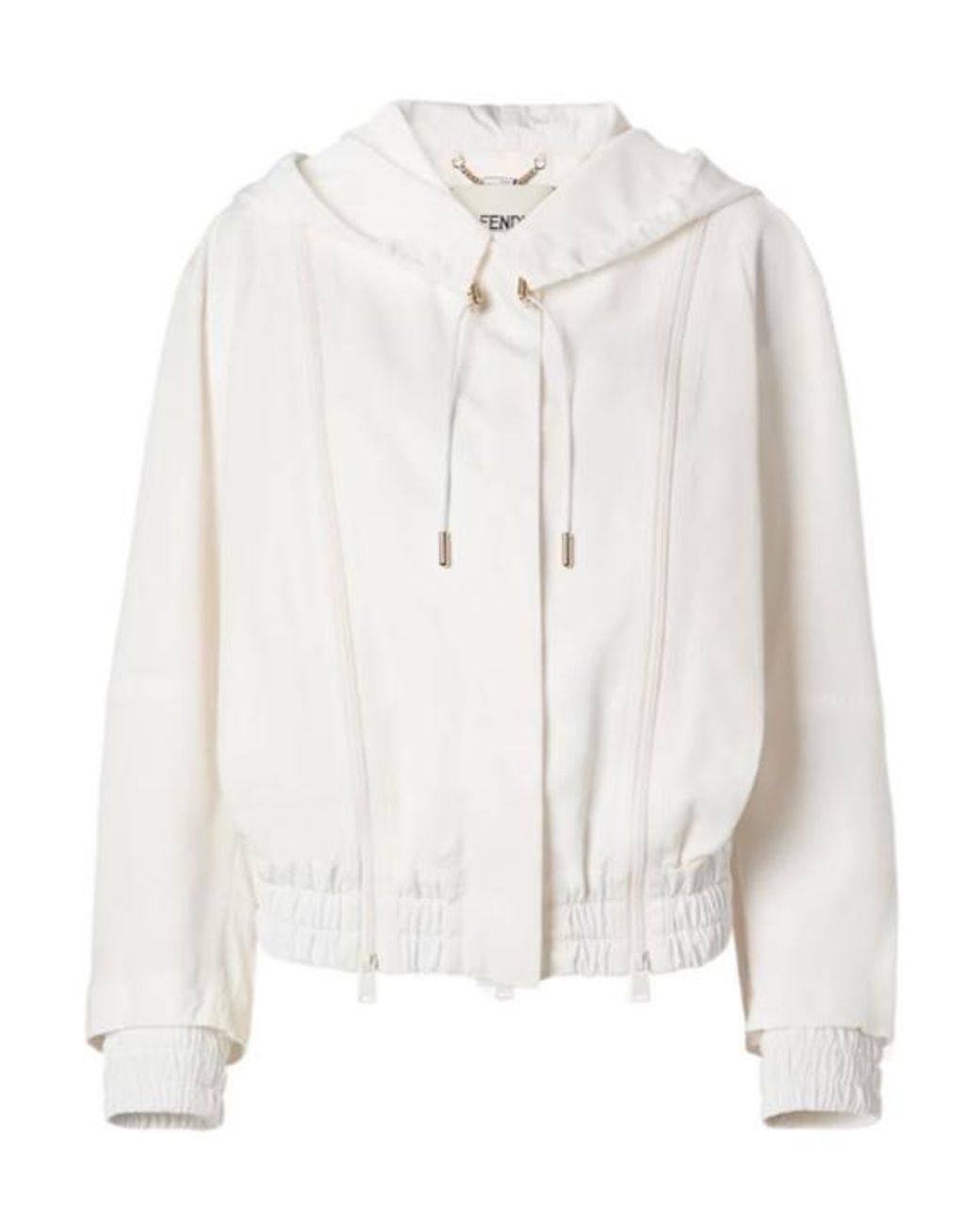 Fendi White Double-Zip Hooded Jacket