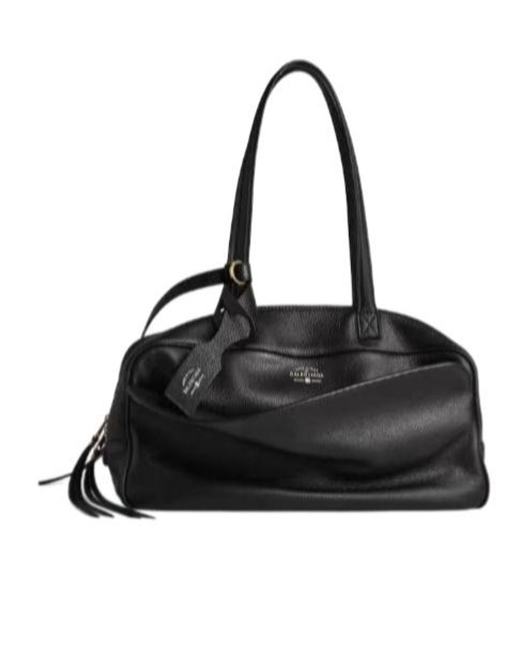 Balenciaga Black Carrie Medium Bowling Bag