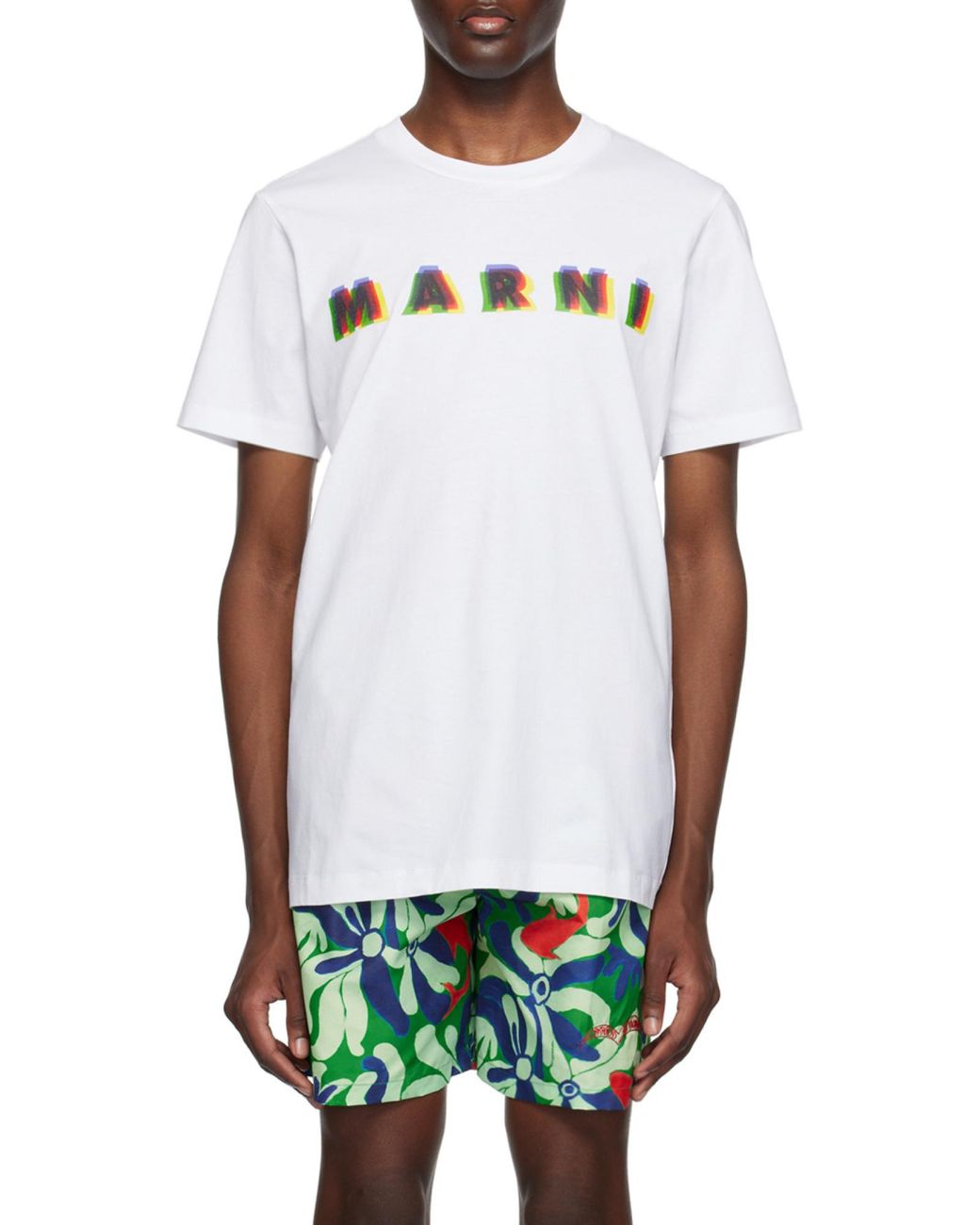 Marni White Cotton T-Shirt With 3D Print for men