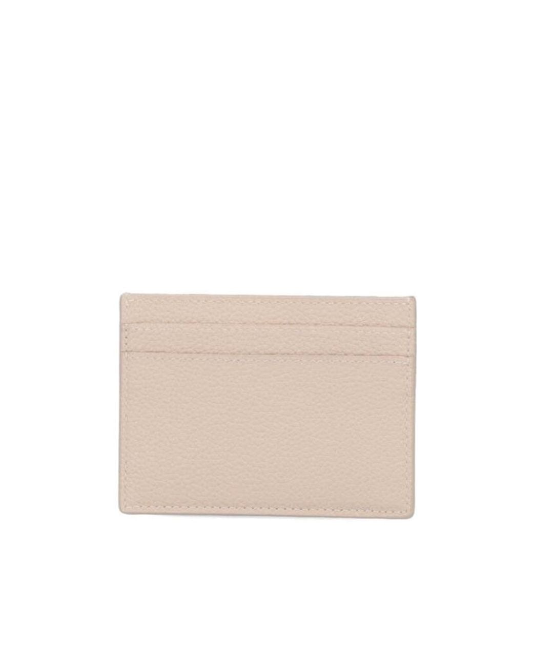 Saint Laurent Natural Cassandre Logo Plaque Tiny Card Case for men