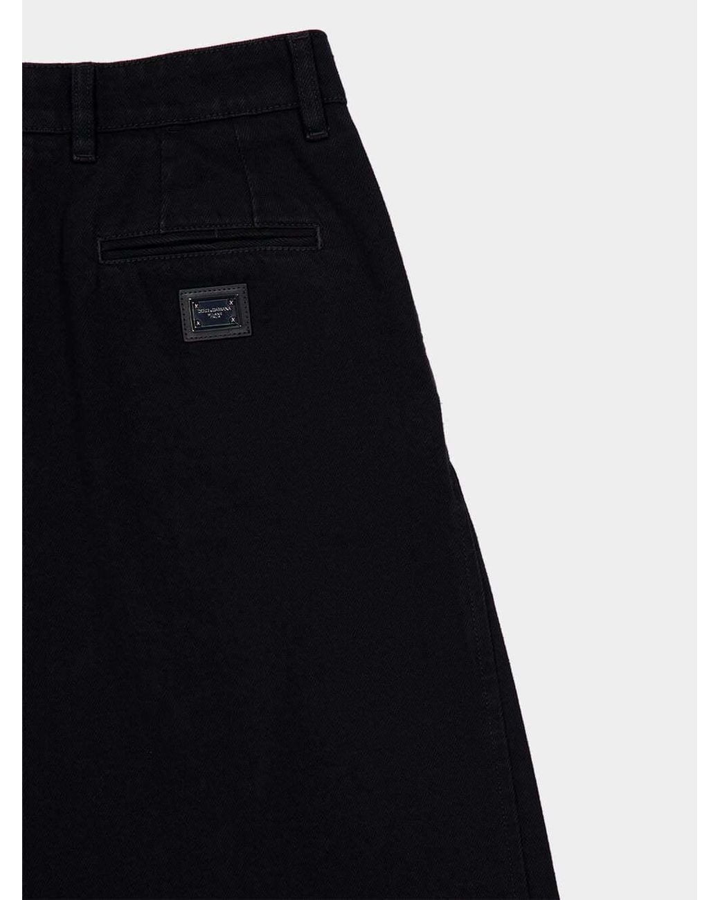 Dolce & Gabbana Black Pleated Jeans