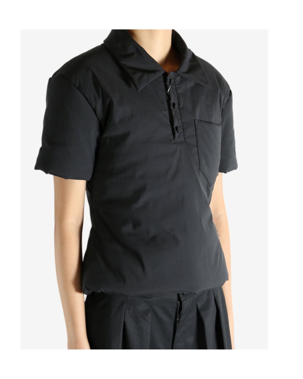 MM6 by Maison Margiela Black Padded Polo Top