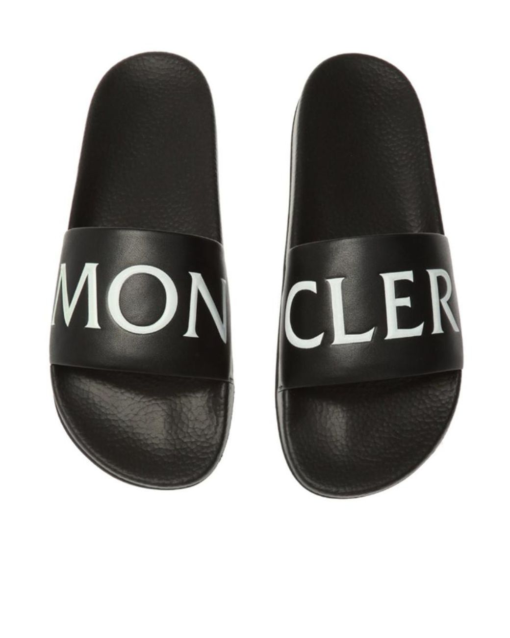 Moncler Black Logo Embossed Slides