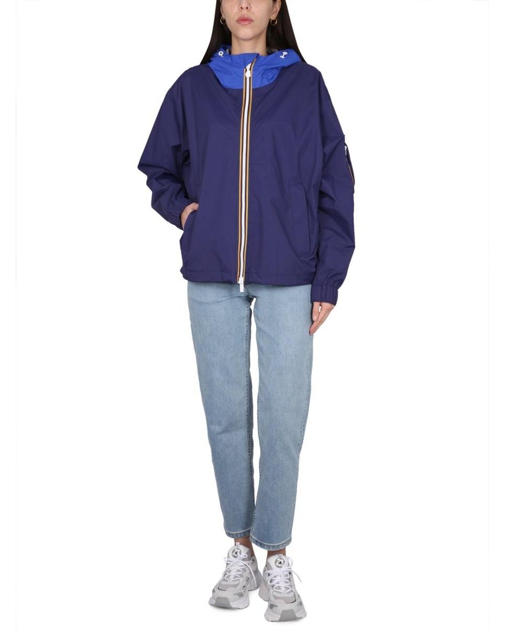 K-Way Blue Rd Zip-Up Hooded Jacket for men
