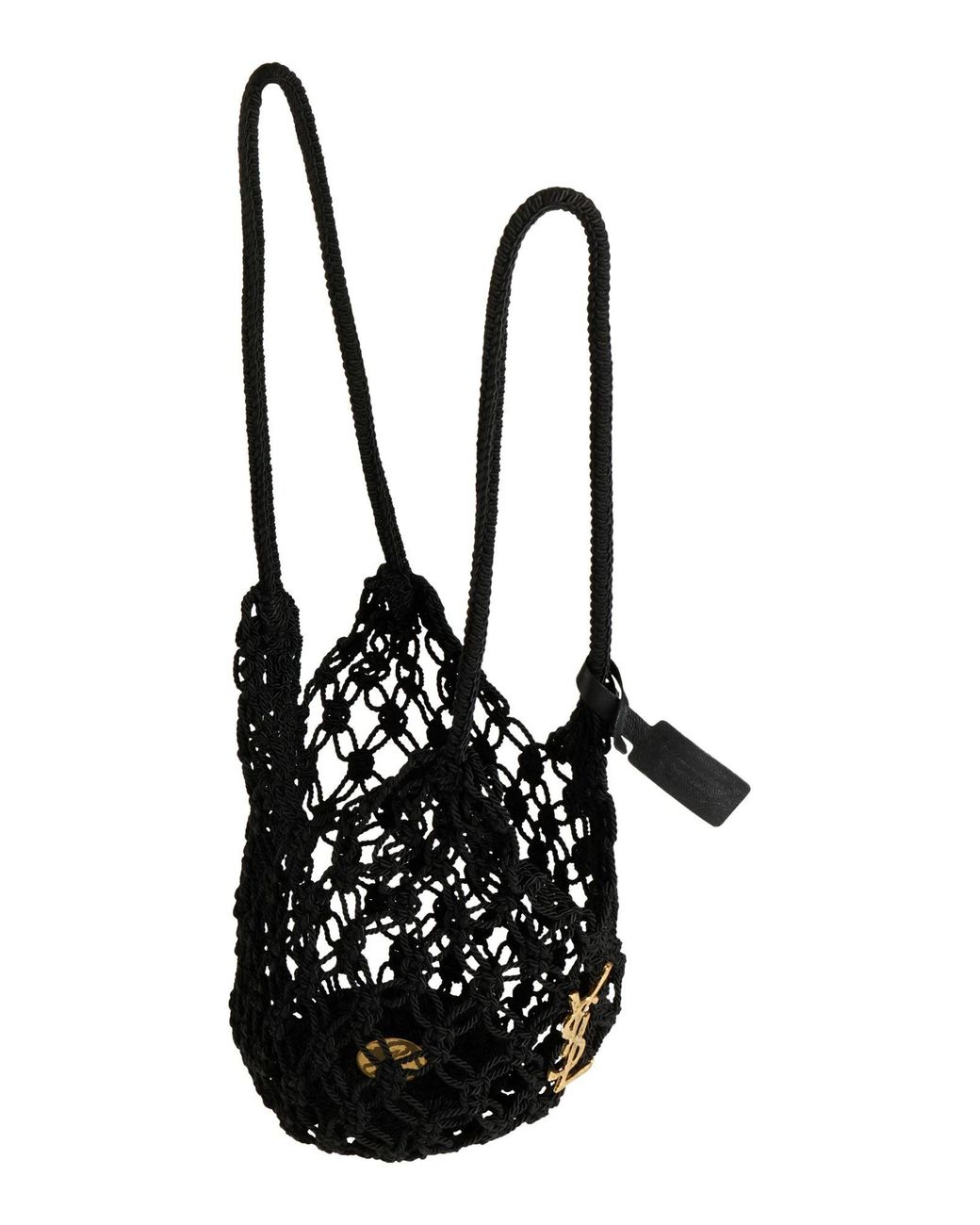 Saint Laurent Black Small-Sized Perforated Bucket Bag
