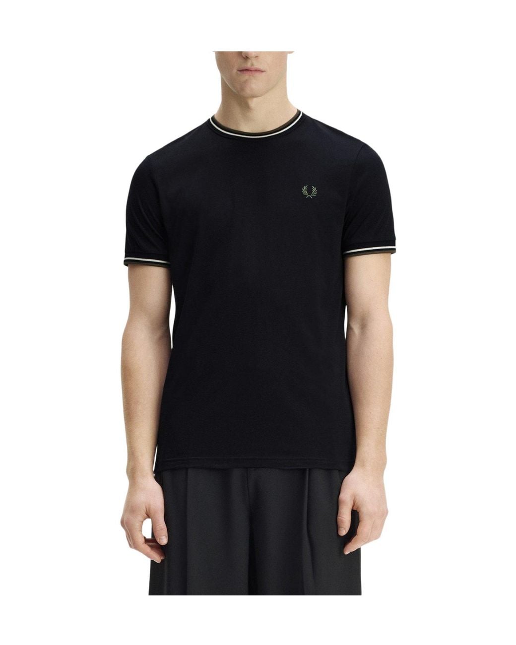 Fred Perry Black Classic Shortsleeve Tshirt for men