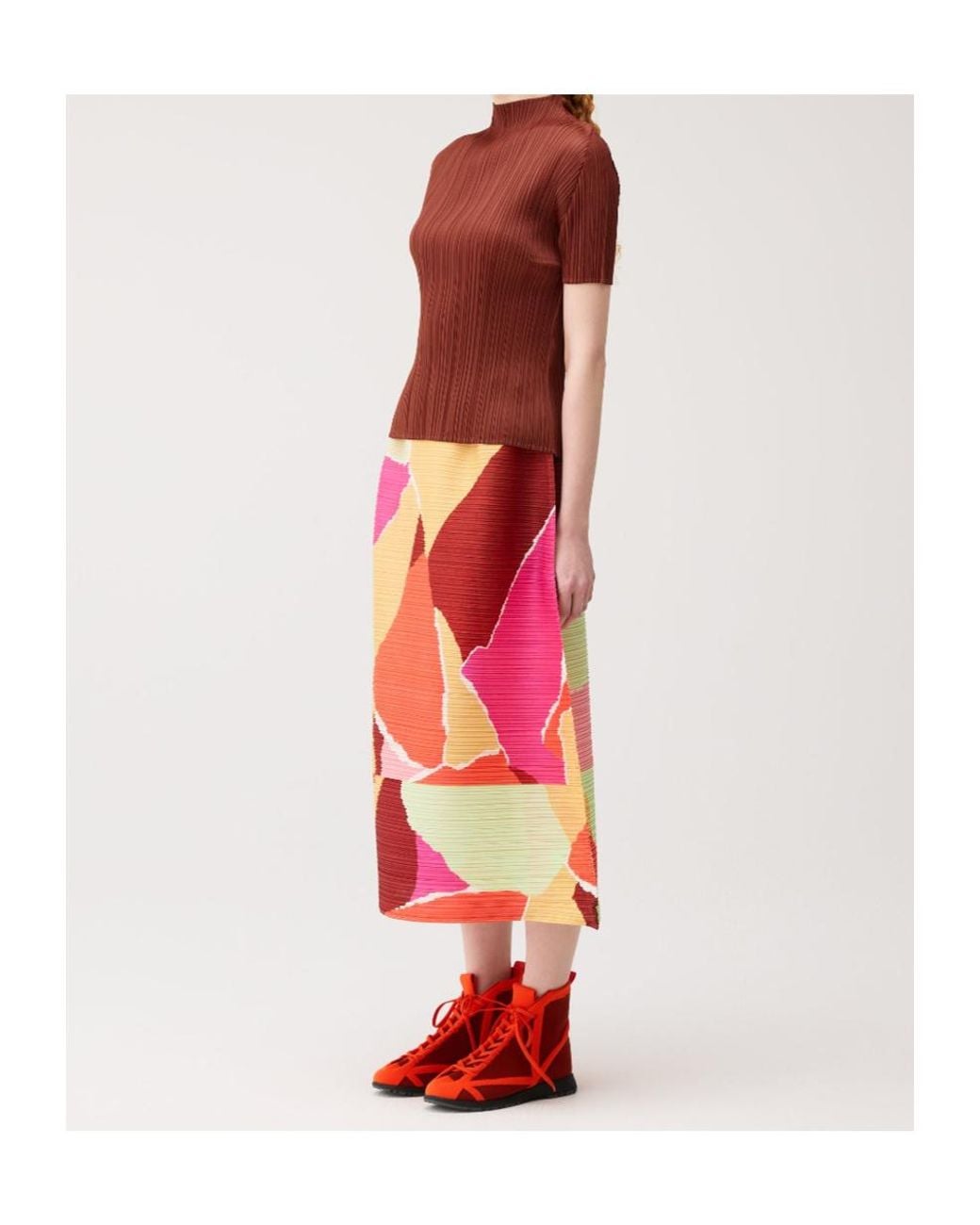 Pleats Please Issey Miyake Red Surprise Skirt