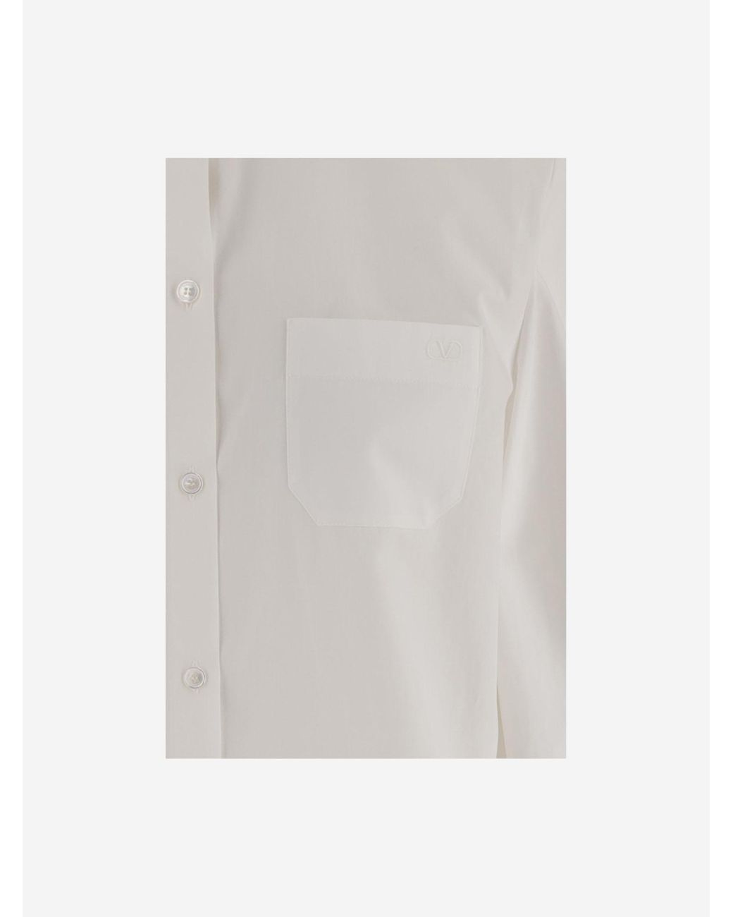 Valentino White Bow-Detail Long-Sleeve Shirt