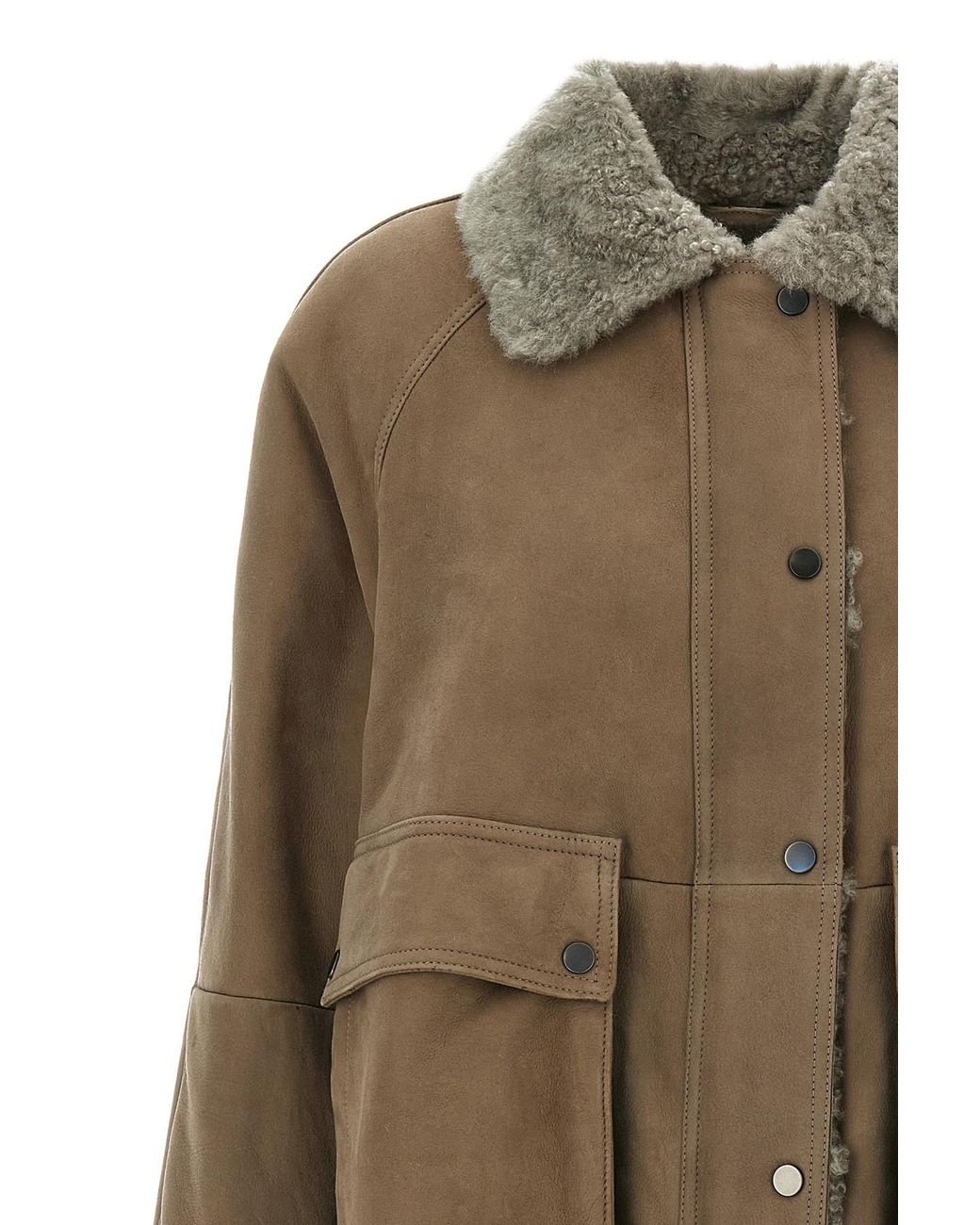 Brunello Cucinelli Brown Fuzzy Outerwear Jacket