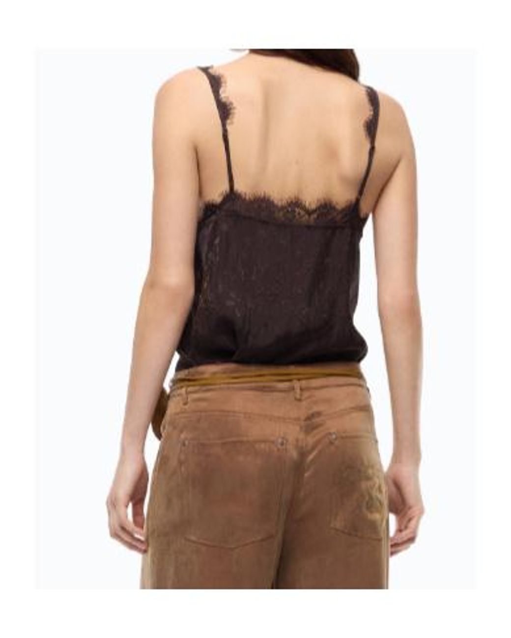Pinko Black Lace Trim Camisole Top