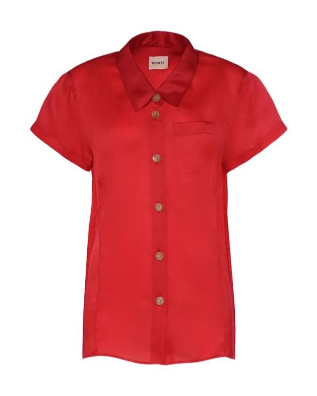 Khaite Red Keefe Silk Organza Shirt