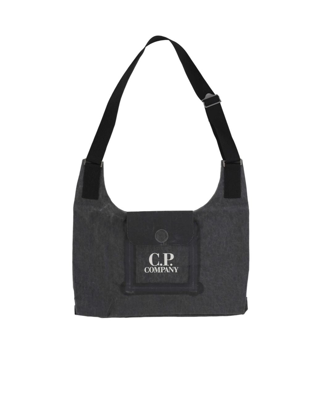 C P Company Black Flap Messenger Bag for men