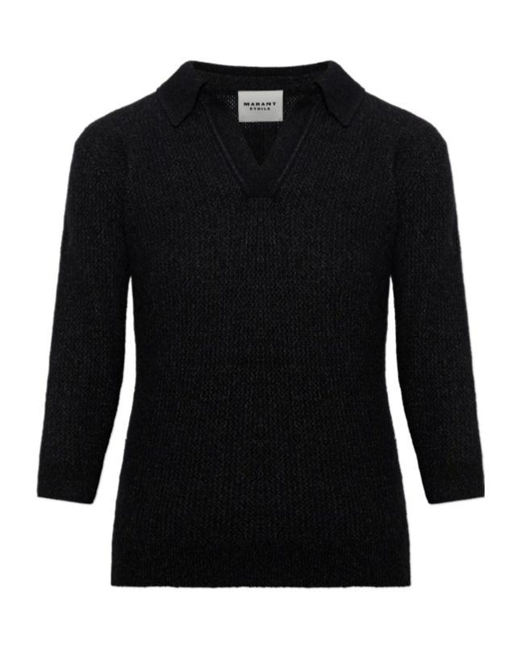 Isabel Marant Black Isabel Marant Étoile Nathalie Polo Knitted Top