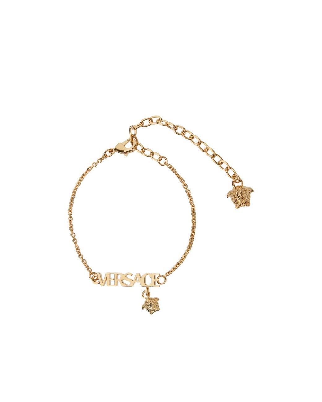 Versace Metallic Logo-Lettering Bracelet for men