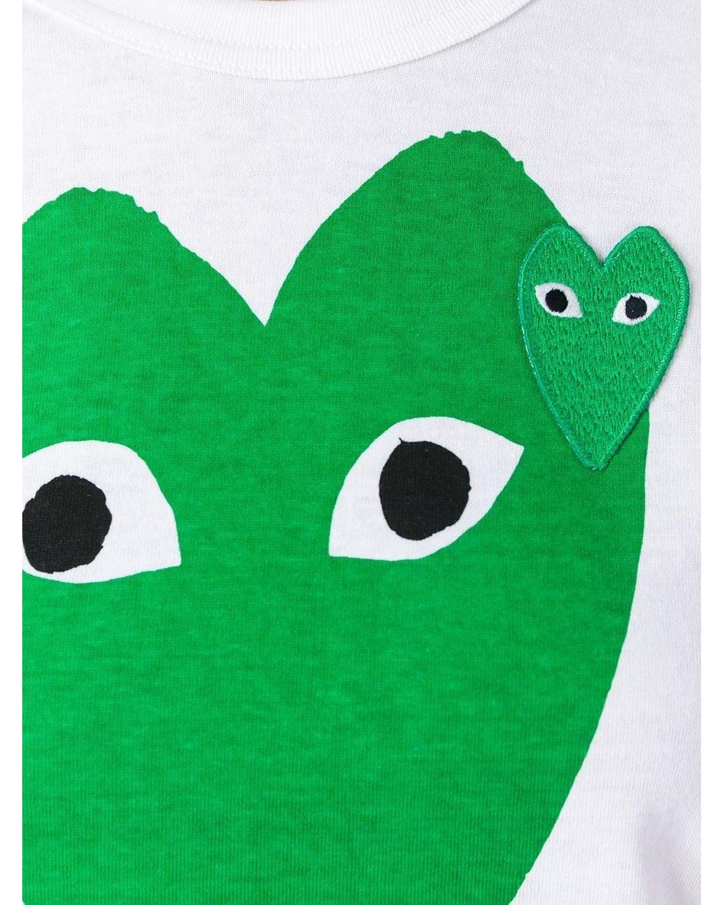 COMME DES GARÇONS PLAY Green Logo Print T-Shirt