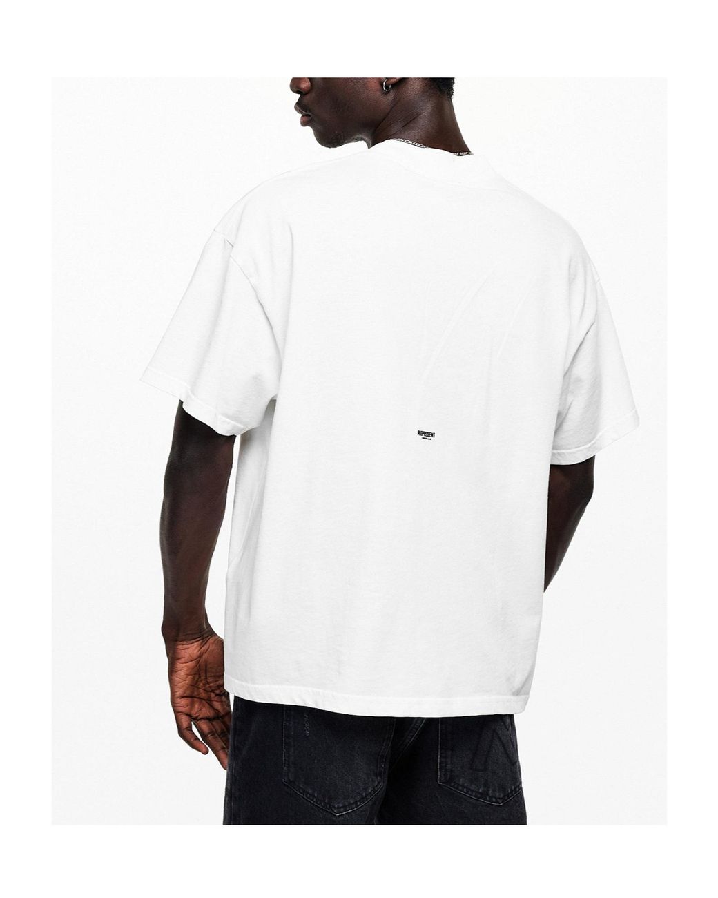 Represent White Loose Dropshoulder Tshirt for men