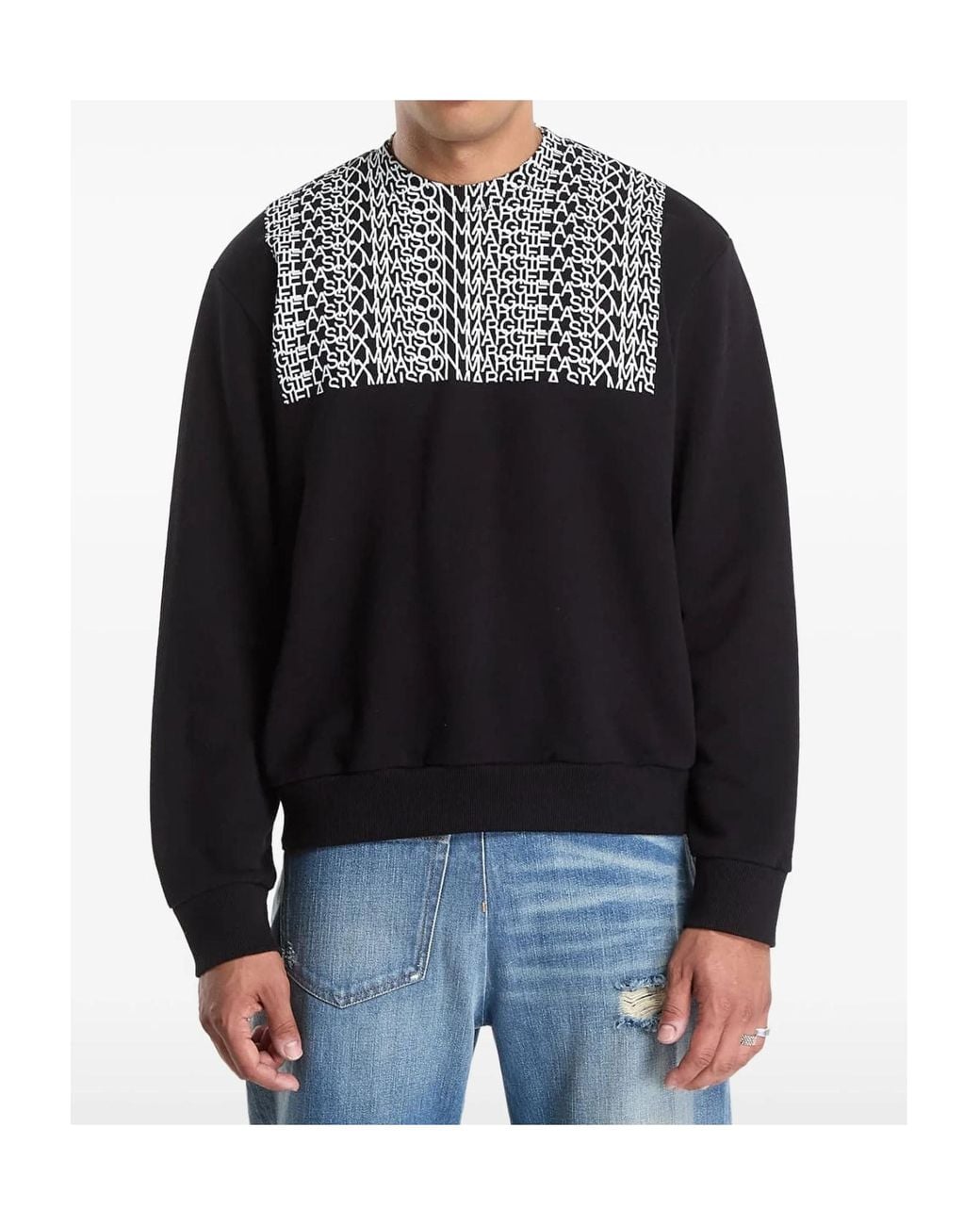 MM6 by Maison Margiela Black Logo-Print Sweatshirt for men