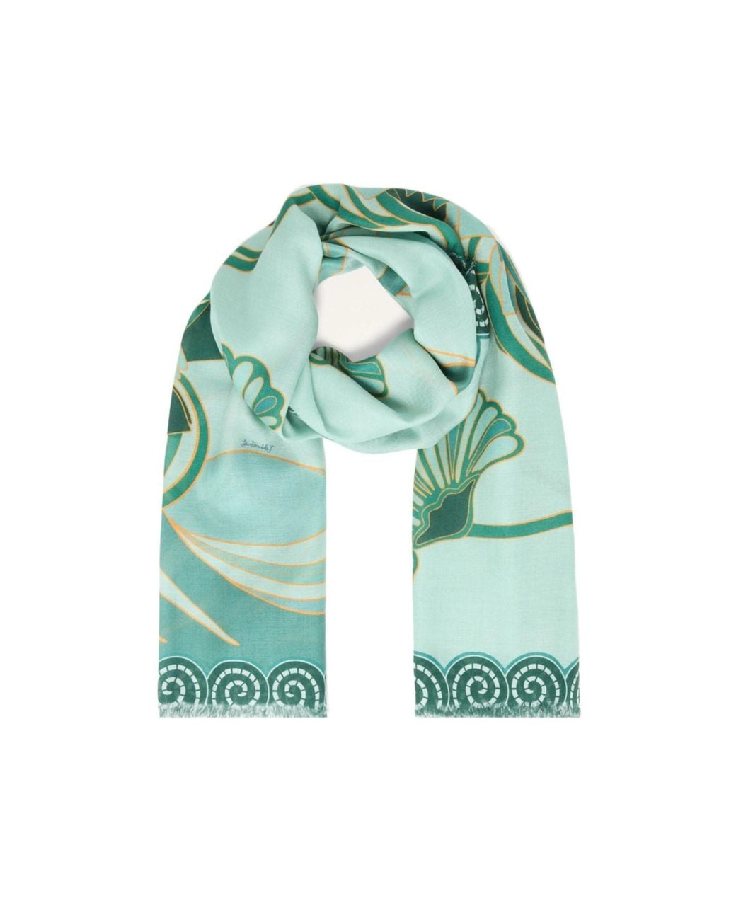 LaDoubleJ Green Floral Print Scarf