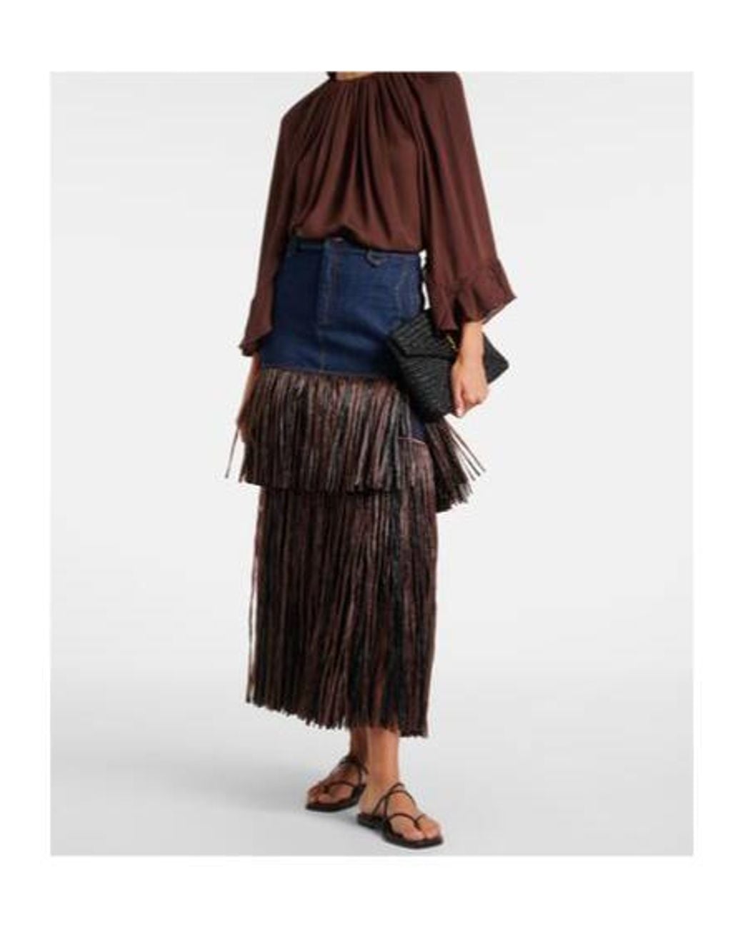 Johanna Ortiz Brown Silk Georgette Blouse