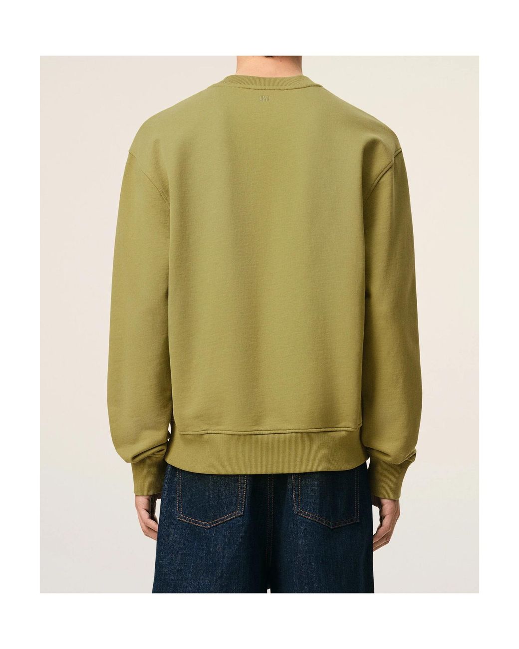 AMI Green Ami Ami De Coeur Crewneck Sweatshirt for men