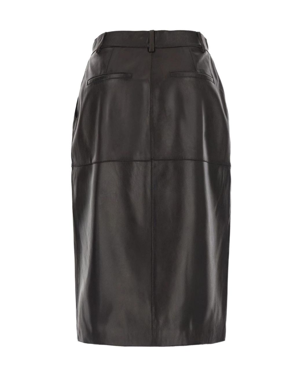 P.A.R.O.S.H. Gray Lamb Leather Skirt