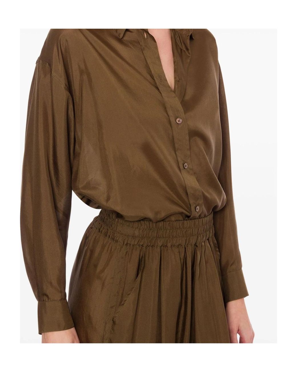 Philosophy Di Lorenzo Serafini Brown Button-Down Long-Sleeved Shirt