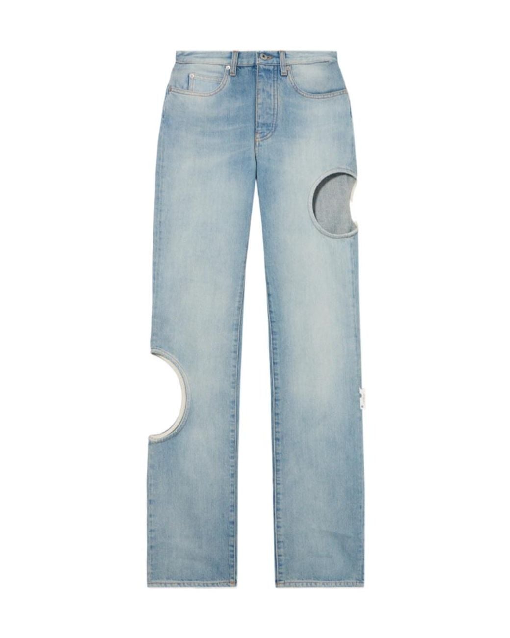 Off-White c/o Virgil Abloh Blue New Meteor Cut-Out Jeans