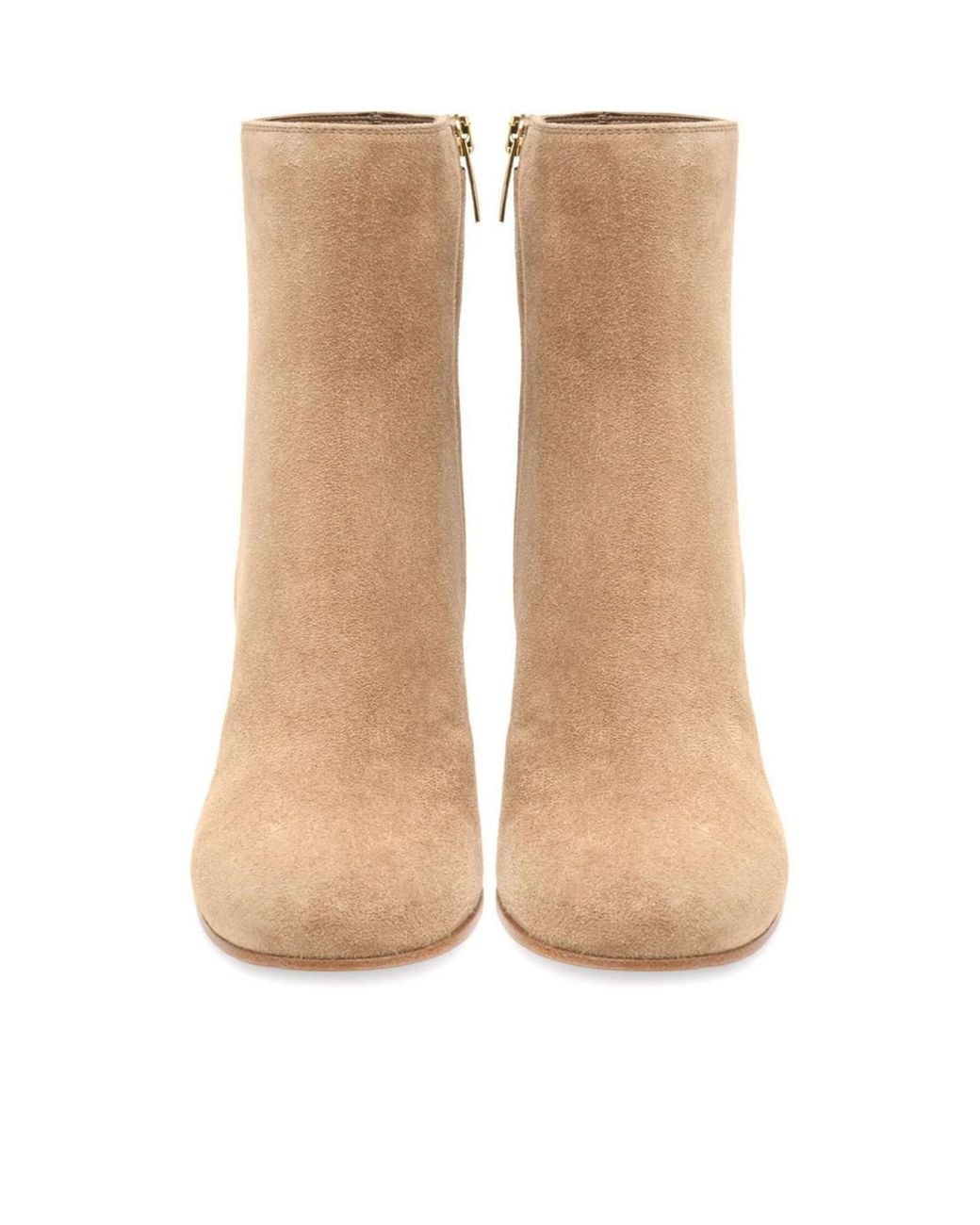 Gianvito Rossi Natural Joelle Round Toe Ankle Boots