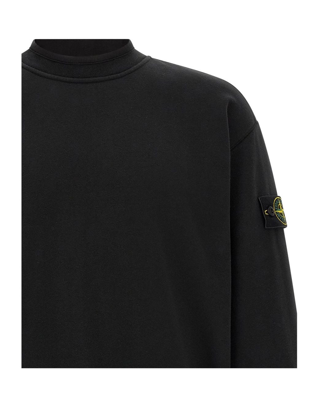 Stone Island Black Logo Patch Long-Sleeved Sweatshirt for men