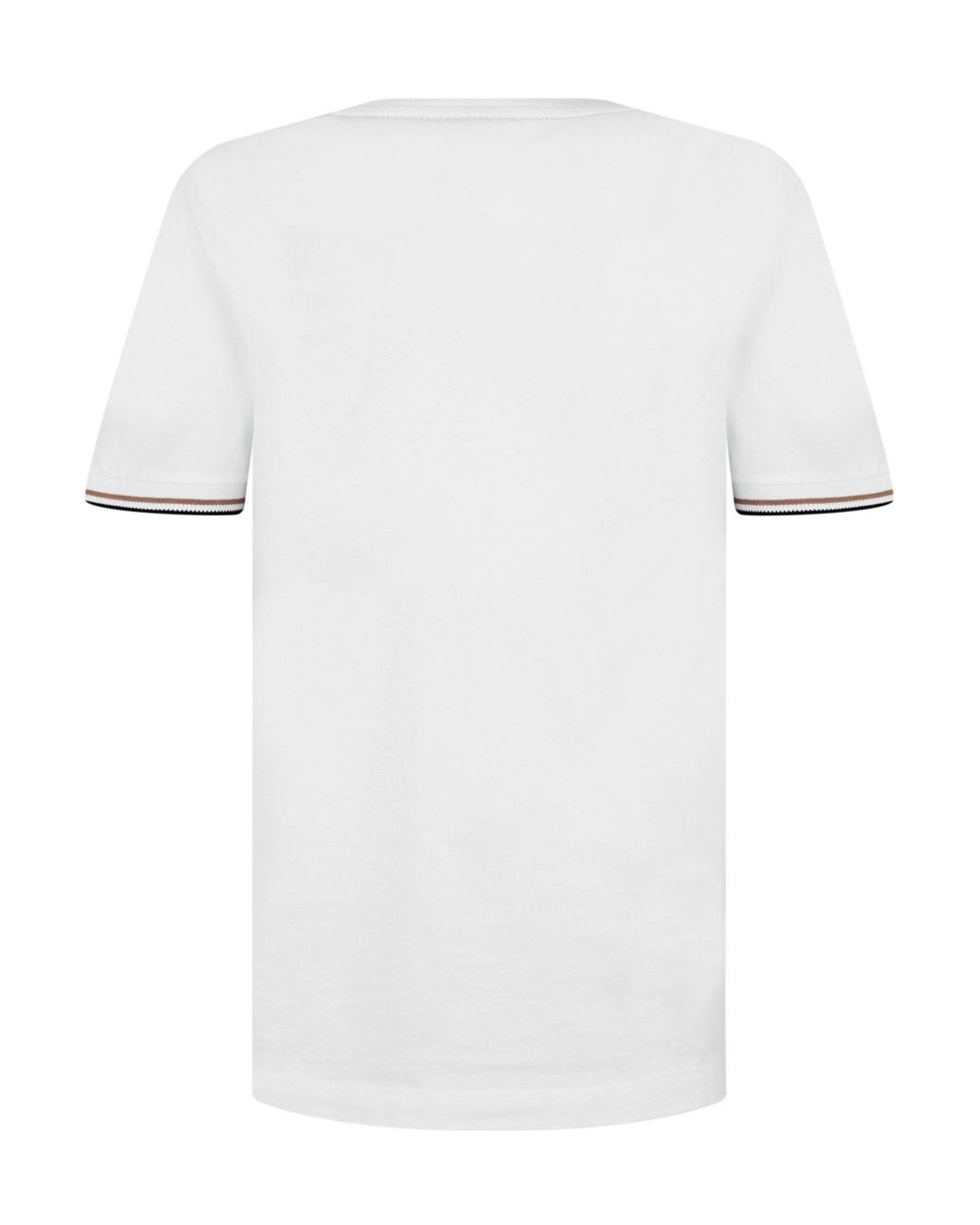 Boss White Striped Cuff T-Shirt for men