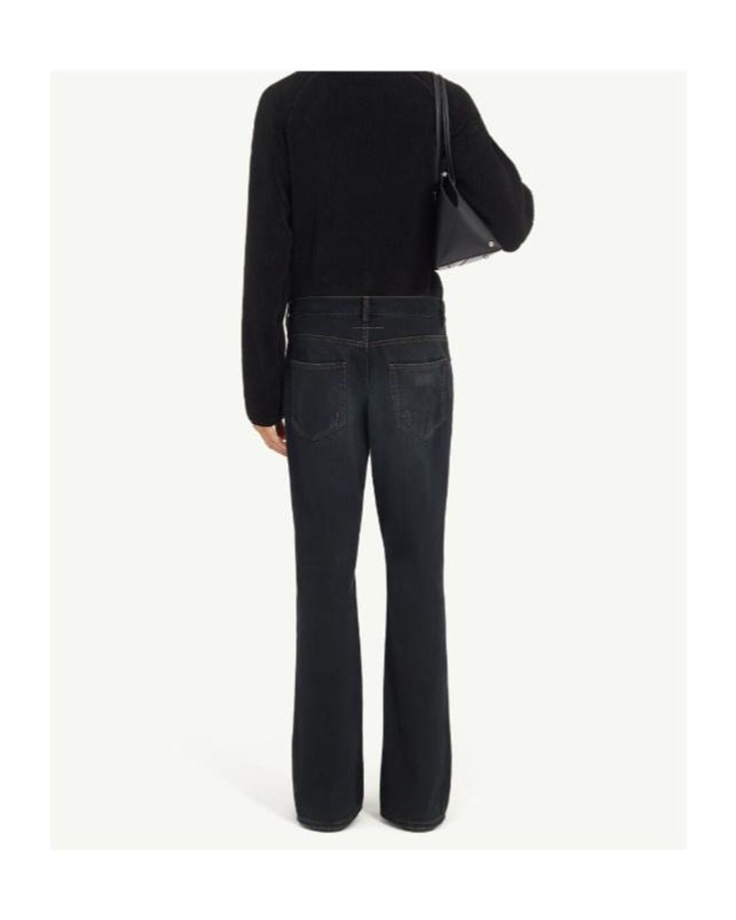 MM6 by Maison Margiela Black Distressed Tapered-Leg Jeans for men