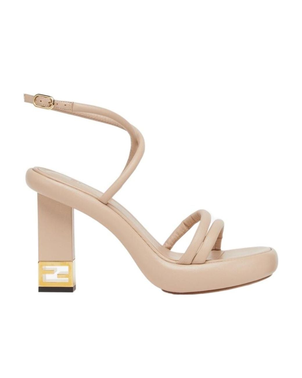 Fendi Metallic Baguette Heeled Sandals