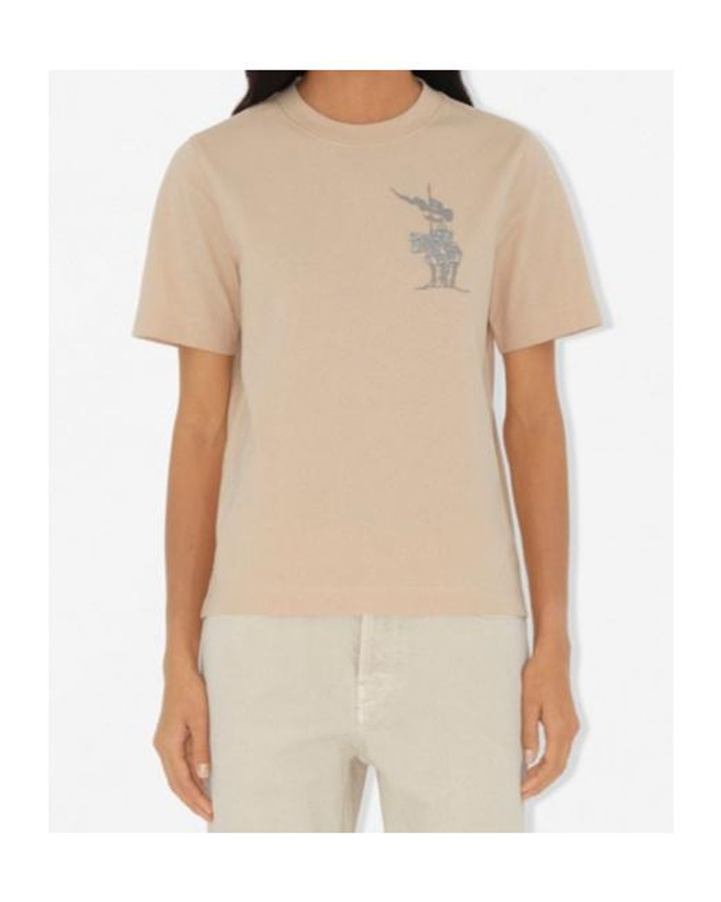 Burberry Natural Ekd Cotton T-Shirt