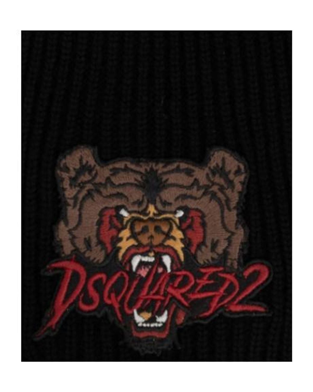 DSquared² Black Logo-Embroidered Beanie for men