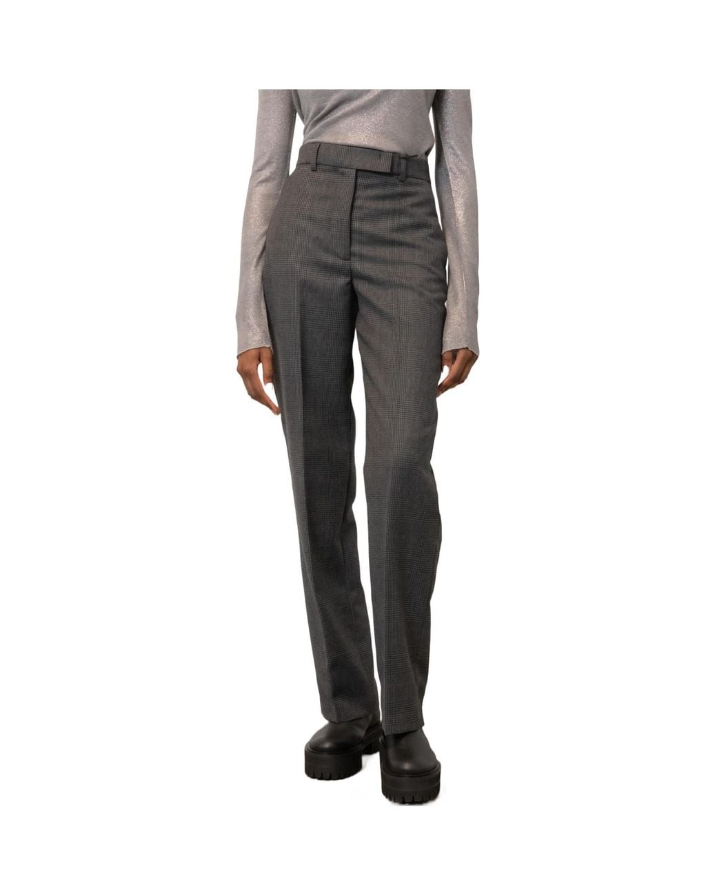 Seventy Gray Belt-Loop Casual Pants