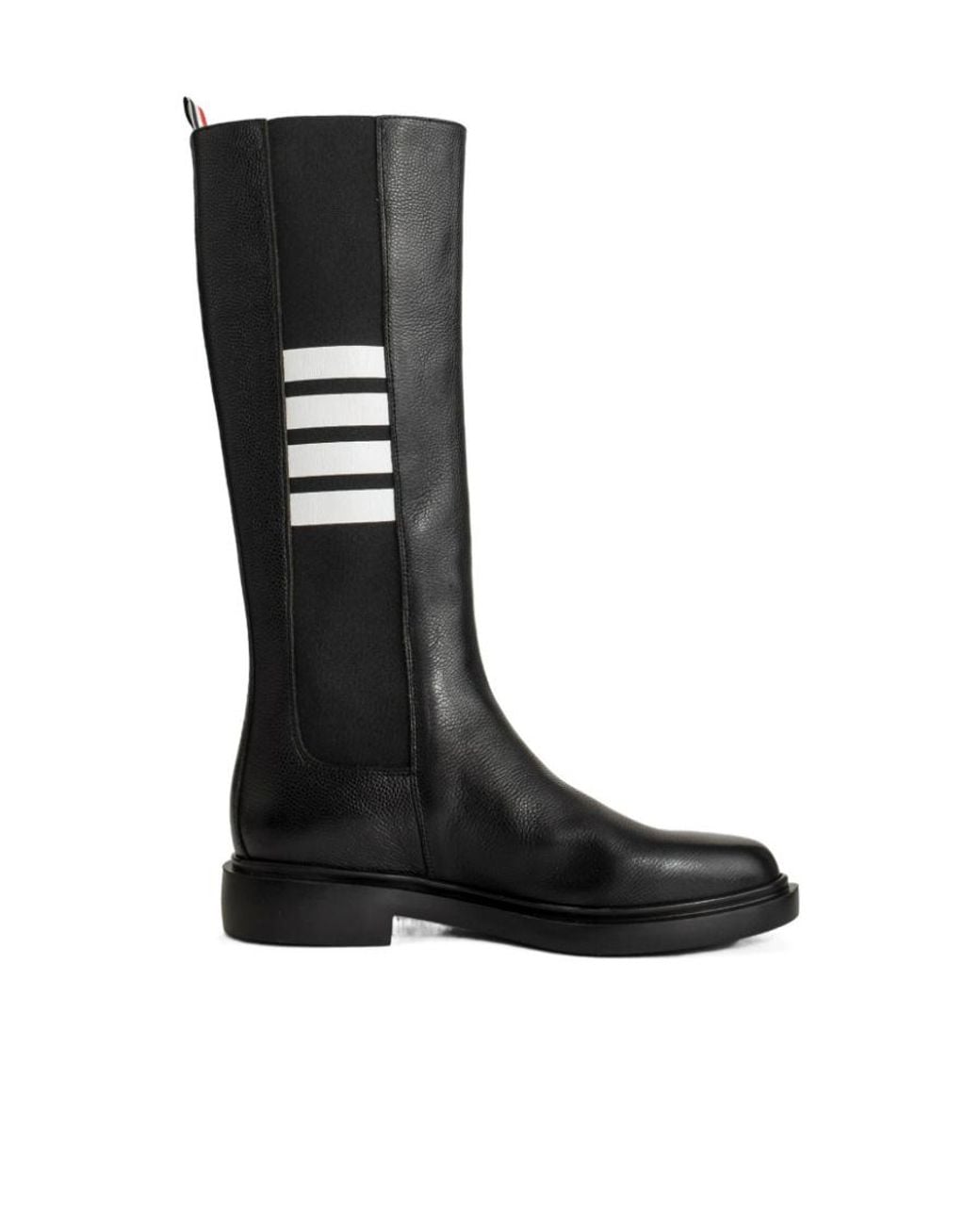 Thom Browne Black 4-Bar Knee Length Chelsea Boots