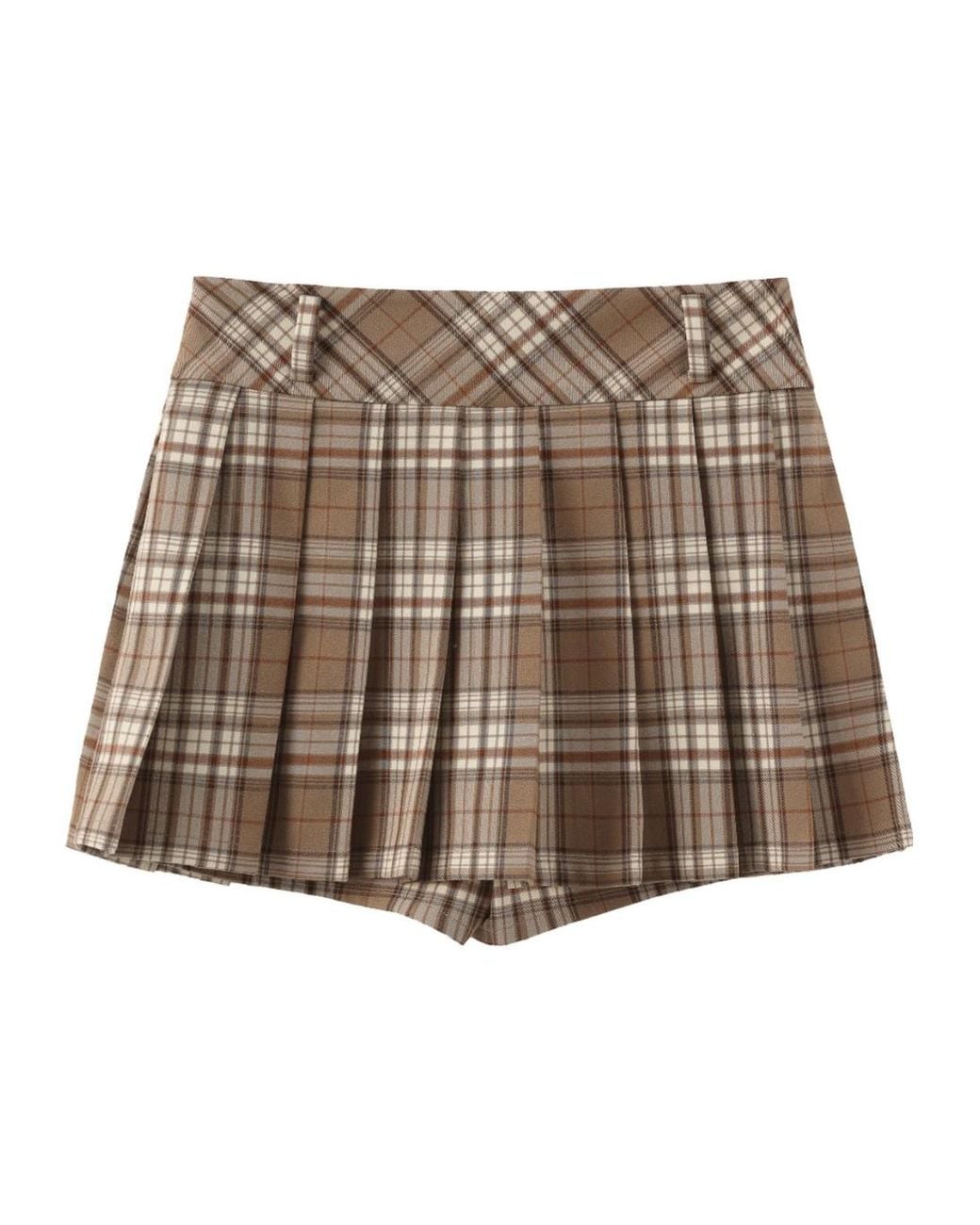 Marissa Chiara Brown Plaid Skirt