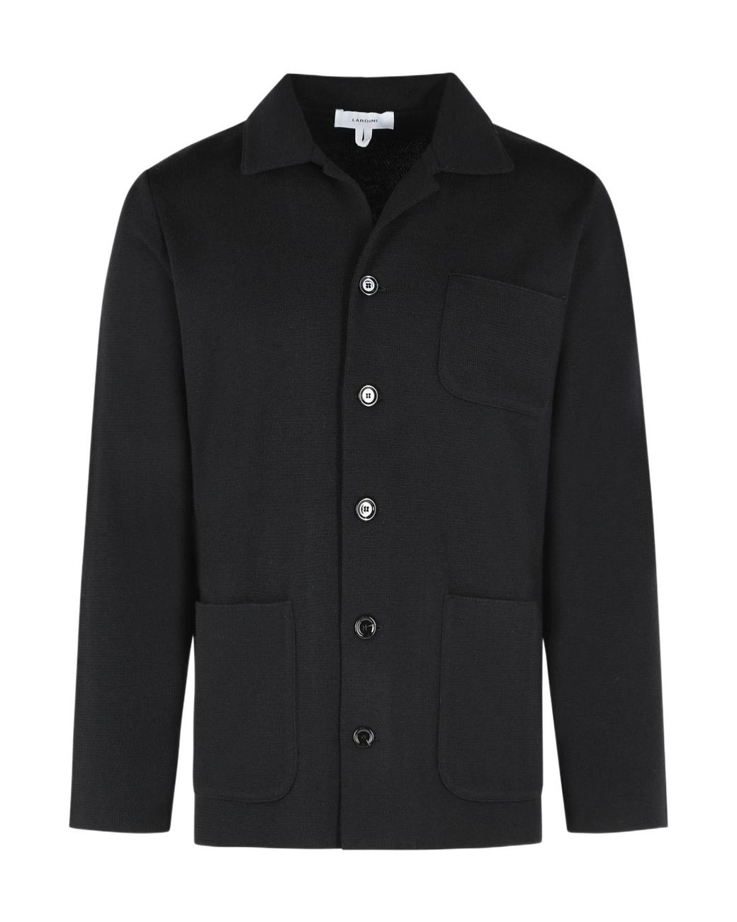 Lardini Black Patch Pocket Knitted Jacket for men
