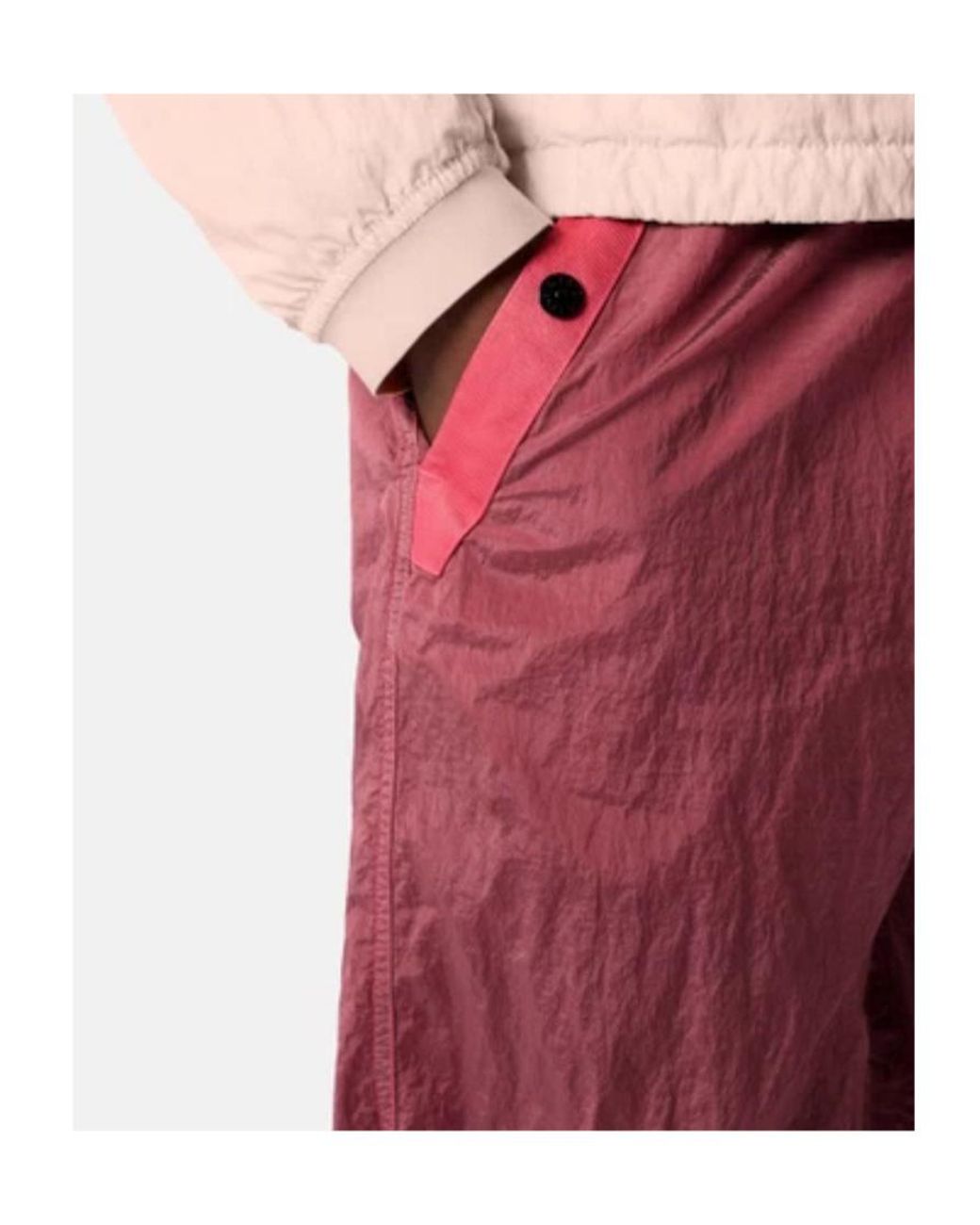 Stone Island Red Logo Patch Track Pants for men