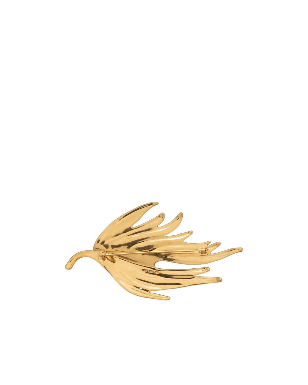 Jil Sander Metallic Sculpted Leaf Brooch