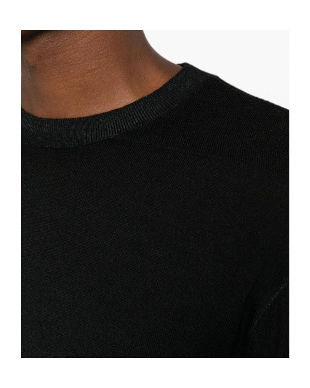 Emporio Armani Black Crew-Neck Long-Sleeve Sweater for men