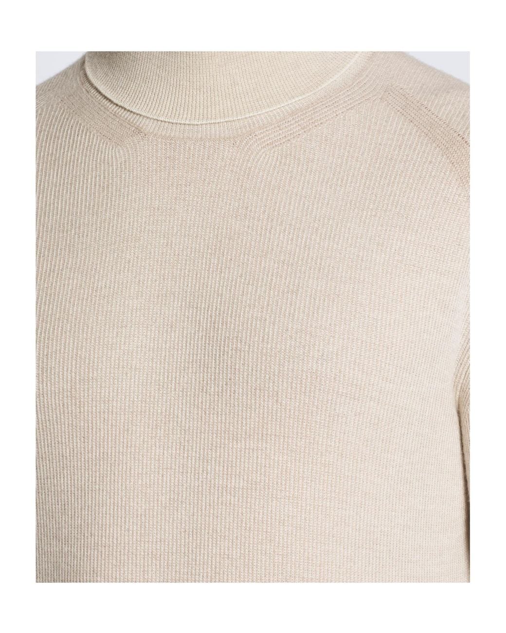 Brioni White Turtleneck Knitted Jumper for men