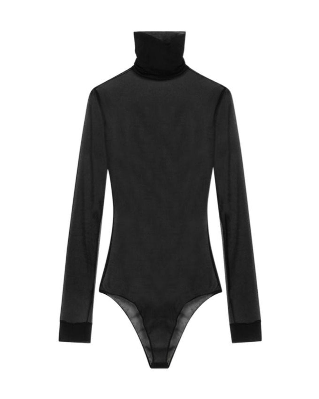 Maison Margiela Black High Neck Sheer Bodysuit