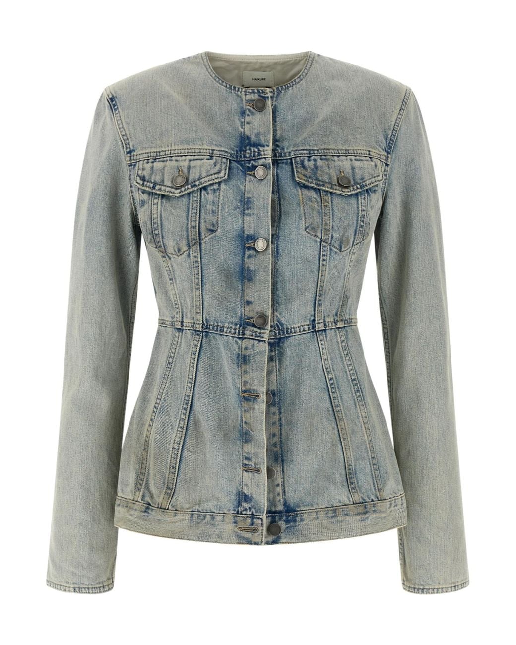 Haikure Blue Temple Fitted Denim Jacket