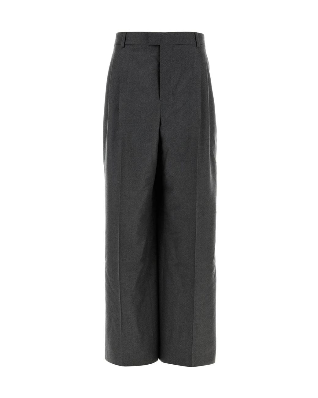 AMI Gray Ami Pleated Wide Leg Pants for men