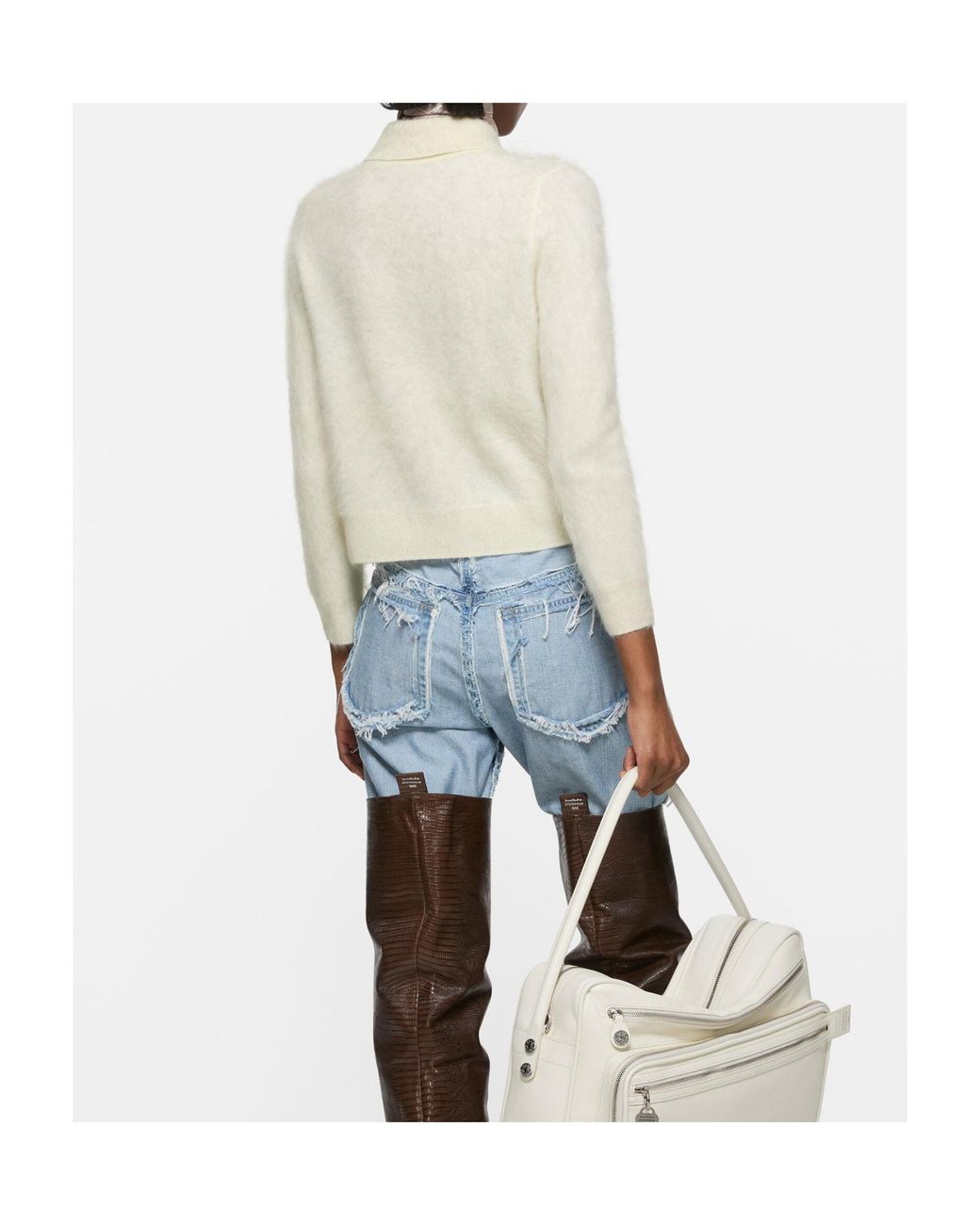 Acne White Cashmere Cardigan