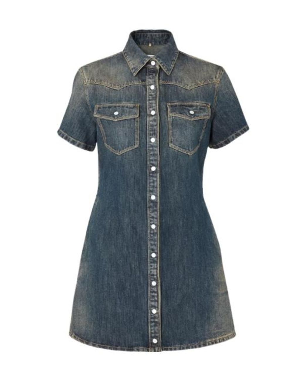 Fendi Blue Washed Denim Short Dress