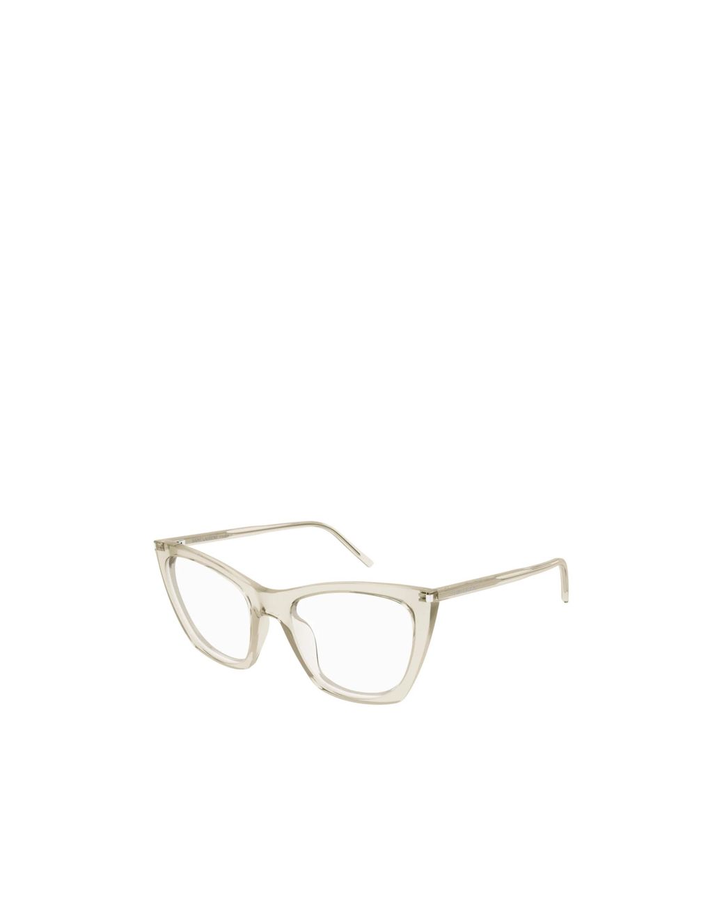 Saint Laurent White Eyewear Kate Thin Cat-Eye Glasses